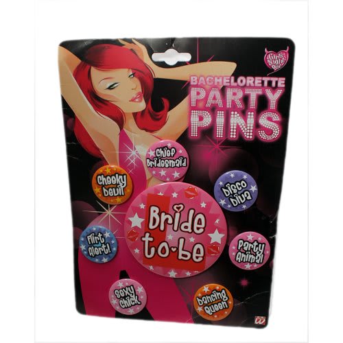 Bride To Be Party Badge Pins - 8 in 1