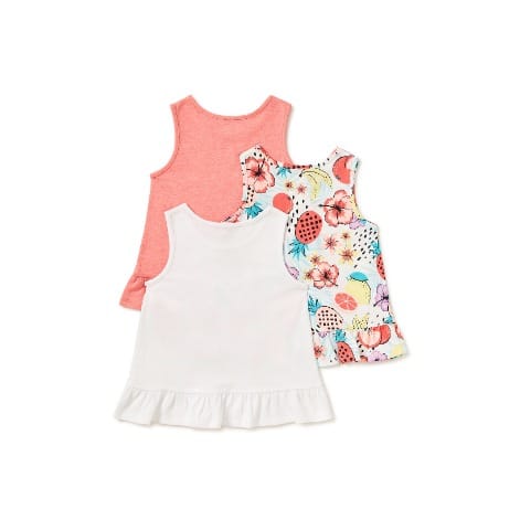 365 Kids Girls Summer Multi Pack Tank Top - 3 Packs