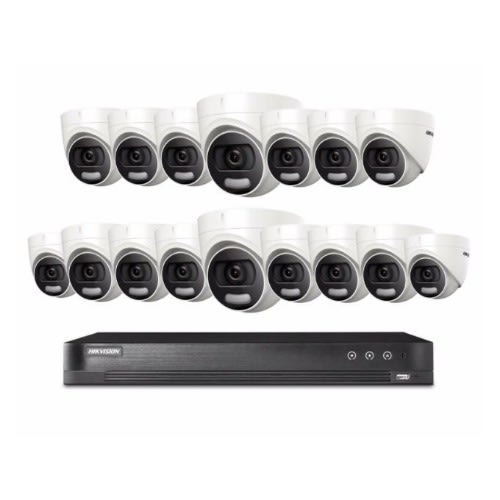 16 Colorvu 2mp Day And Night Full Colour Cctv Dvr Surveillance Camera System