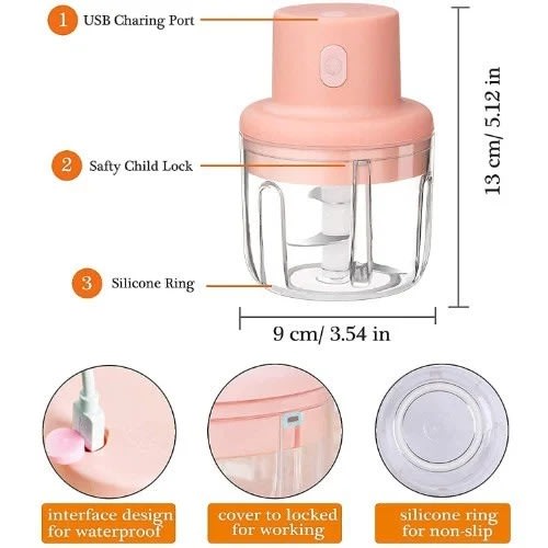 Wireless Electric Garlic Machine Food Chopper Meat Cutter - 100ml
