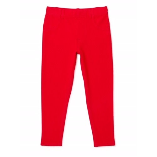 Girls Solid Jeggings - Red