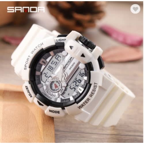 Men's Digital Sport Wristwatch - White