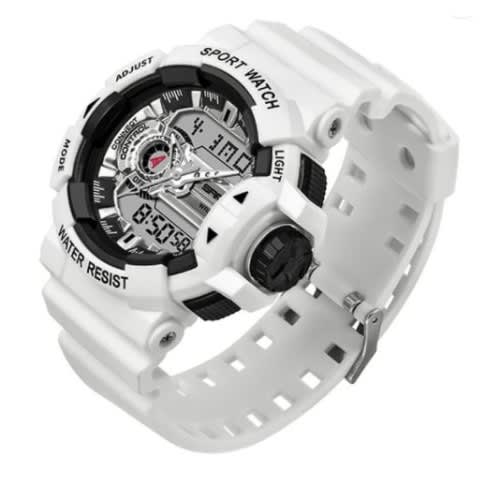 Men's Digital Sport Wristwatch - White