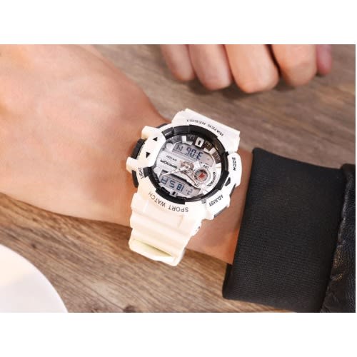 Men's Digital Sport Wristwatch - White