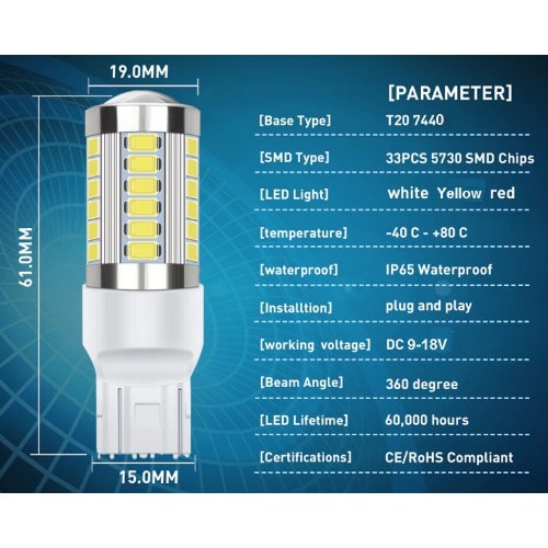T20 7440 Vehicle Led Bulb Accessories