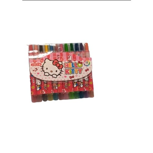 Kids 12 Pieces Rotating Crayon - Hello kitty Red - 1 Pack