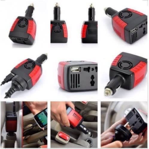 150W Car Power Adapter Inverter - 12v DC To 220v AC + 5V Usb Port