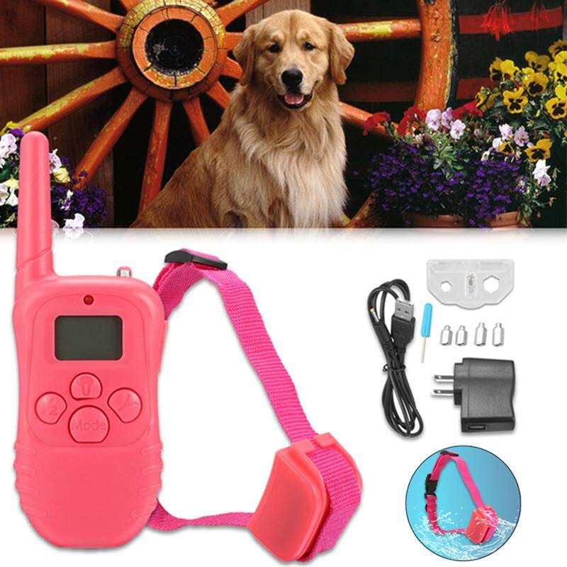 Rechargeable Waterproof LCD 100 Level Shock Vibrate Remote 1 Dog Training Collar EU Plug Eurocode