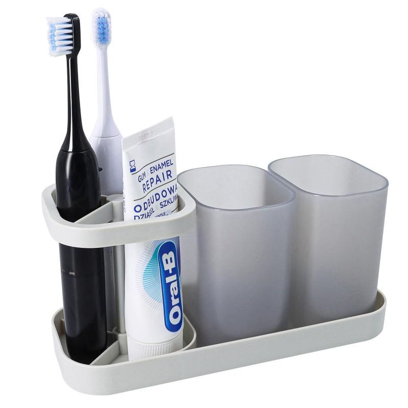 Decorative Plastic Toothbrush And Toothpaste Stand Holder -
