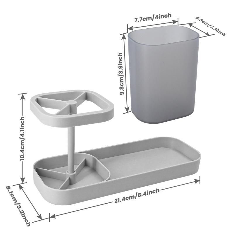 Decorative Plastic Toothbrush And Toothpaste Stand Holder -
