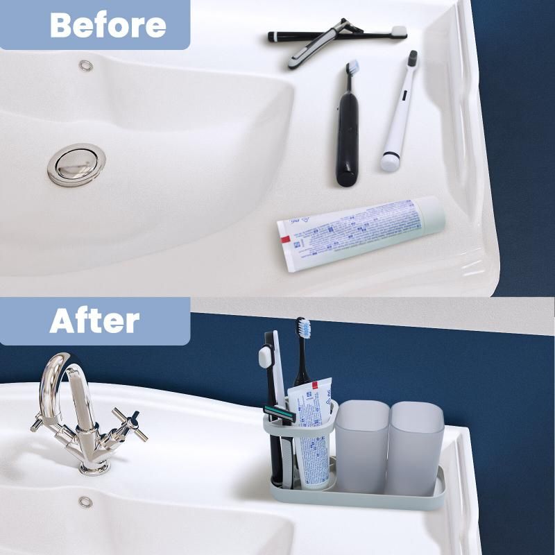 Decorative Plastic Toothbrush And Toothpaste Stand Holder -