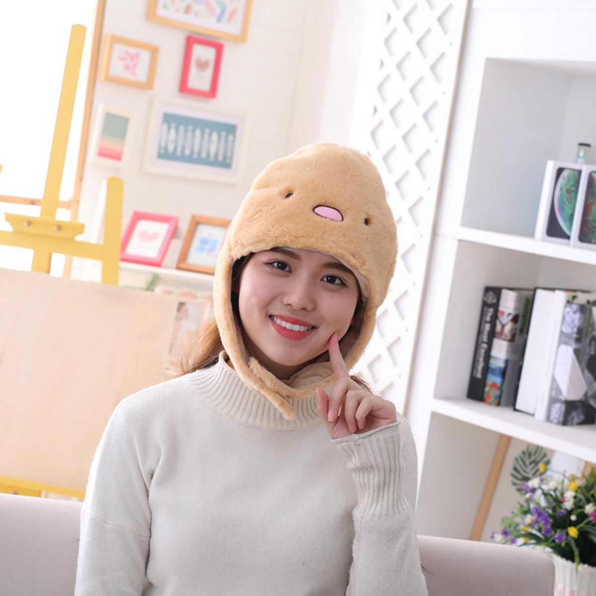 Party Headgear Plush Headdress Photography Cosplay Props Brown