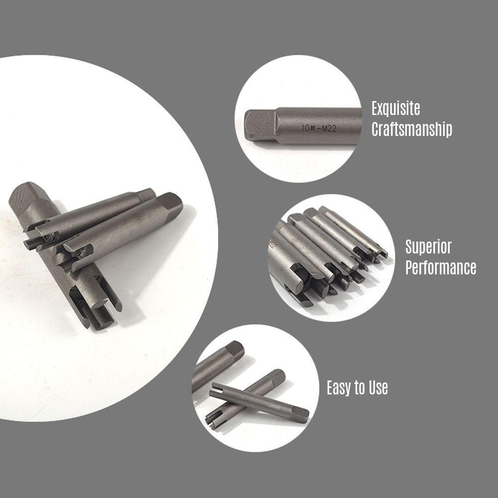 9 Pcs Tap Extractor 3/ 4 Flute Broken Head Screw Remover
