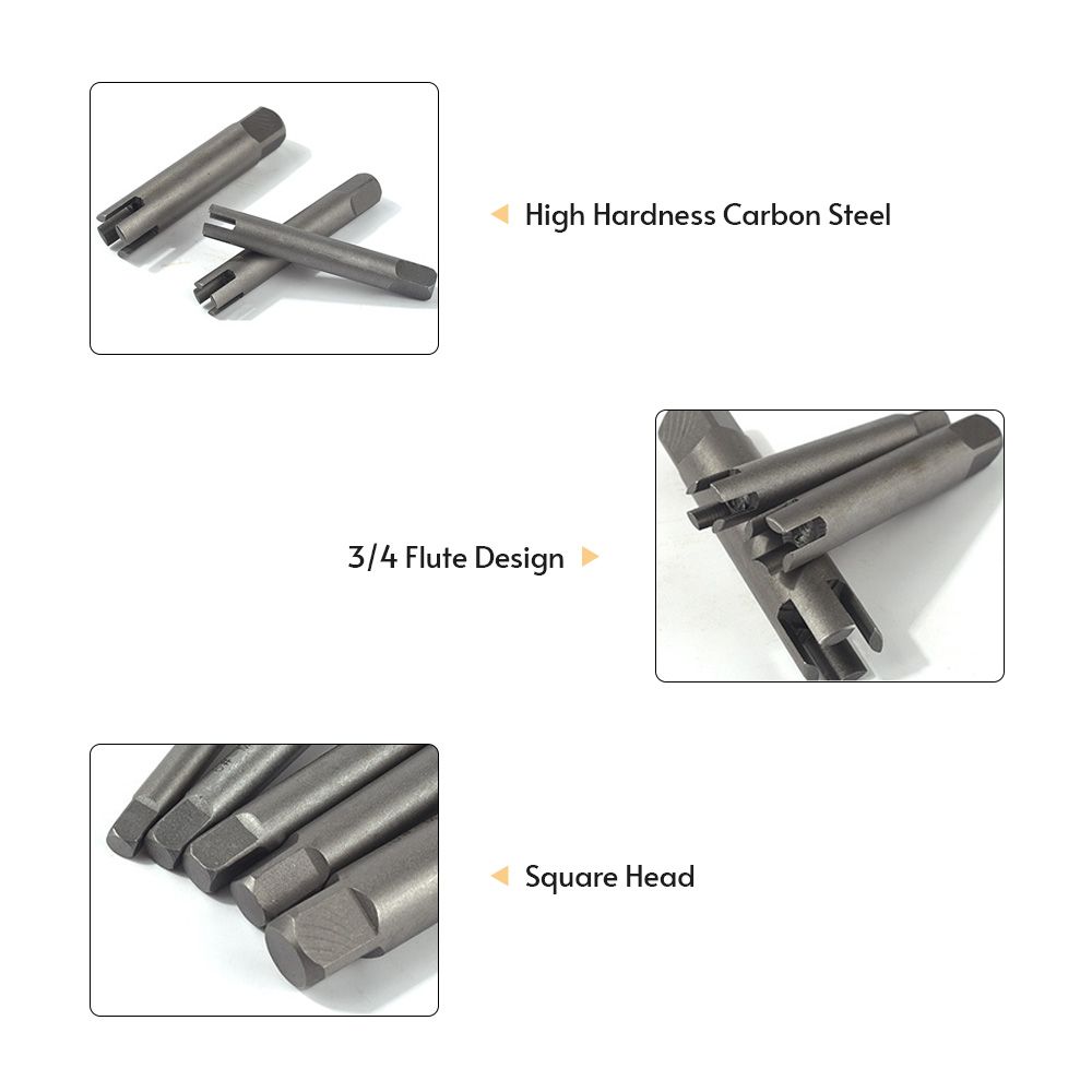 9 Pcs Tap Extractor 3/ 4 Flute Broken Head Screw Remover