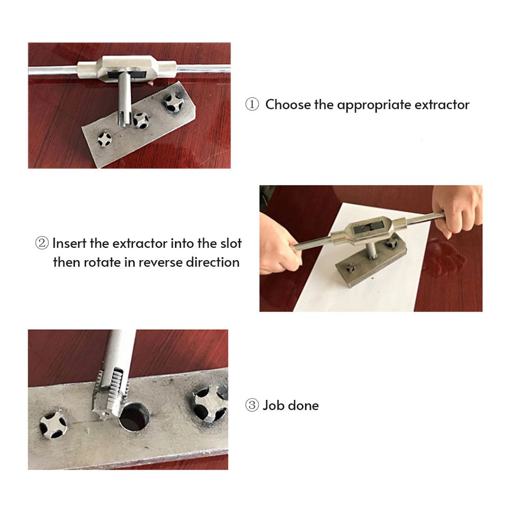 9 Pcs Tap Extractor 3/ 4 Flute Broken Head Screw Remover
