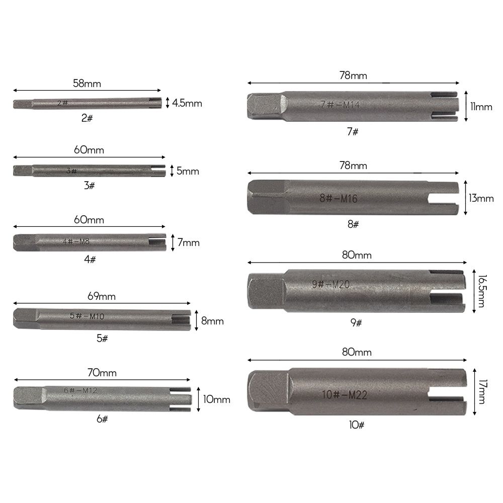 9 Pcs Tap Extractor 3/ 4 Flute Broken Head Screw Remover