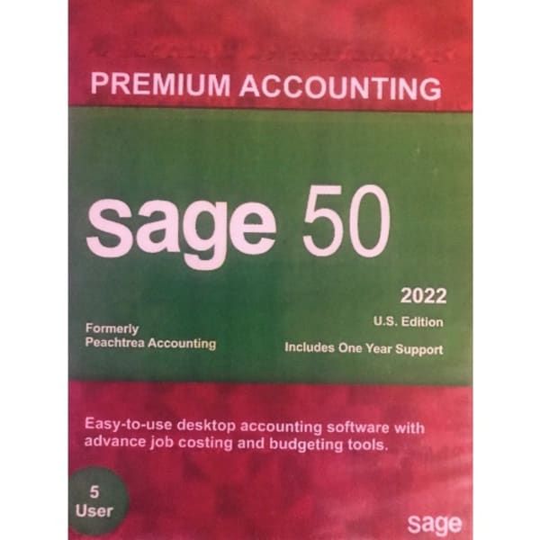 Sage 50 Premium Accounting Software 2022- 1/3/5 Users