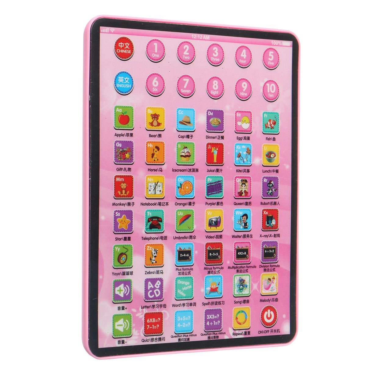 Baby Tablet Educational Toys Girls Toy For 1-6 Year Old Toddler Learning Pink