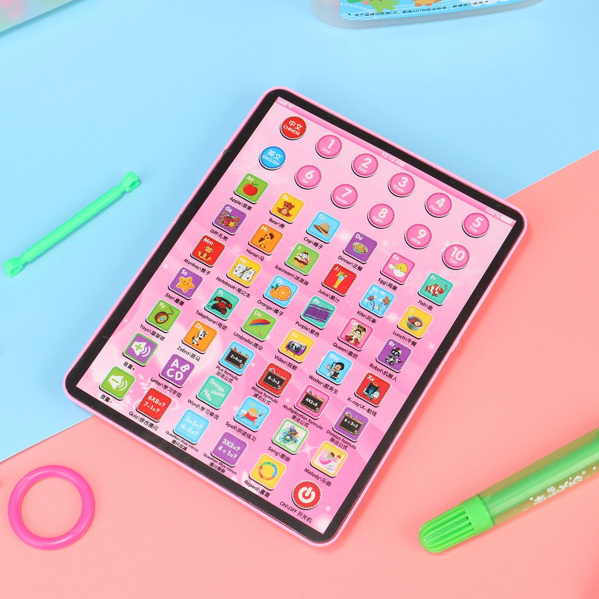Baby Tablet Educational Toys Girls Toy For 1-6 Year Old Toddler Learning Pink