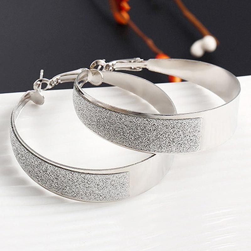 Women Fashion Cool Style Big Hoop Round Jewelry-Gold