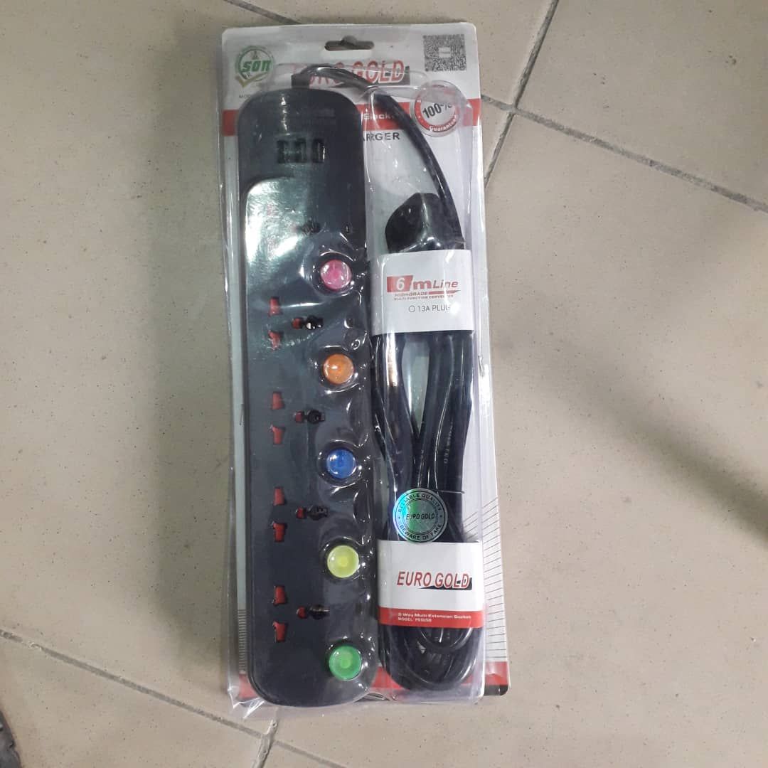 EURO GOLD 815  6 METER POWER EXTENSION WITH 3 USB PORTS
