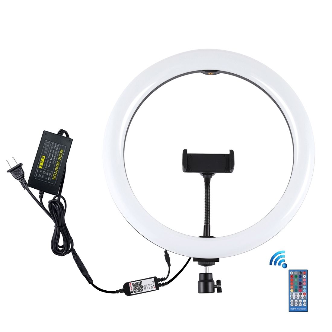 12 Inch RGB Dimmable LED Ring Vlogging Selfie Photography Video Lights(US Plug)