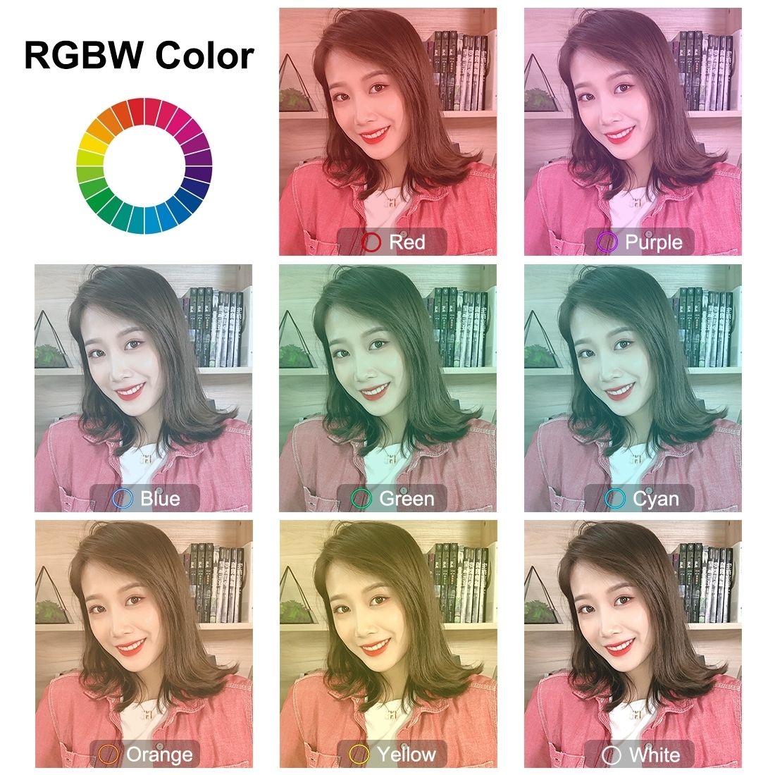 12 Inch RGB Dimmable LED Ring Vlogging Selfie Photography Video Lights(US Plug)