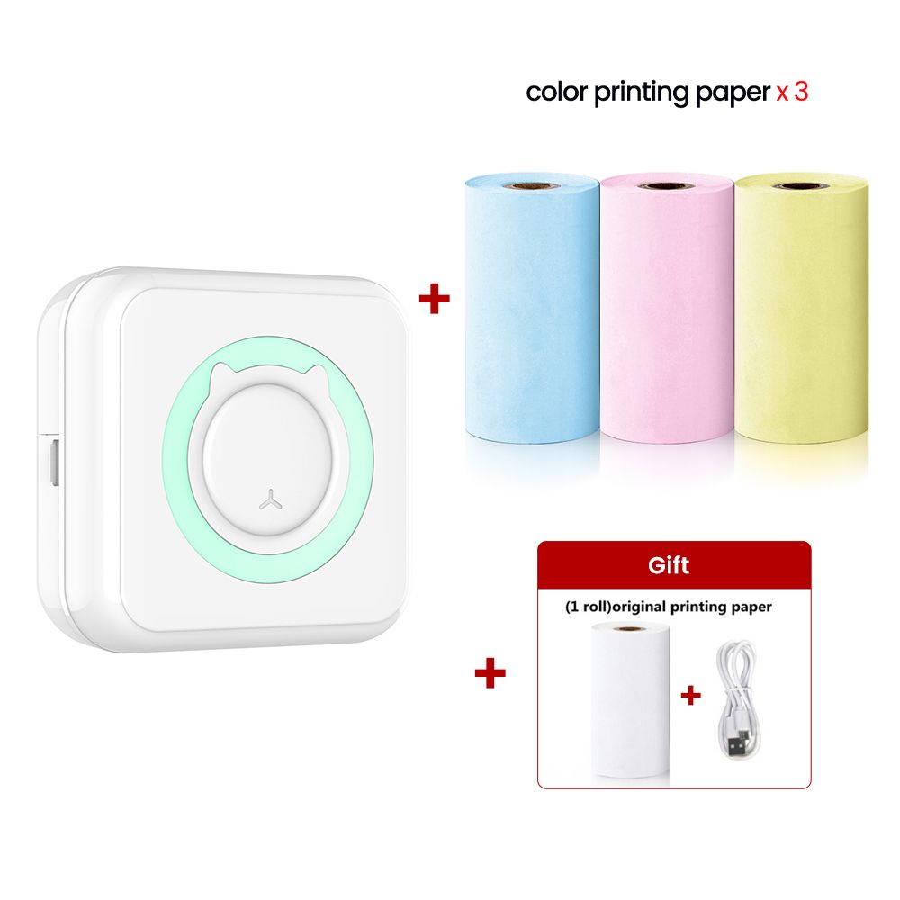 Elough Mini Printer Portable Label Printer Sticker Wireless Inkless Self-adhesive Thermal