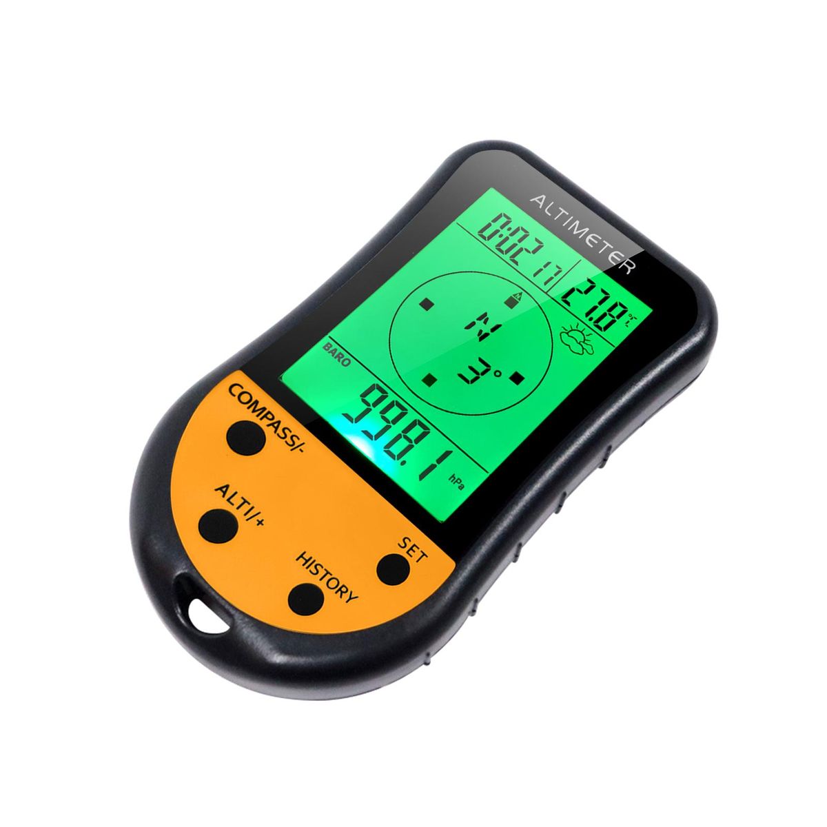 Electronic Digital Altimeter 8 in 1 Multifunction LCD Backlight Mini Altimeter Barometer Compass Thermometer Weather Forecast Clock Calendar for Outdoor Climbing Hiking Fishing