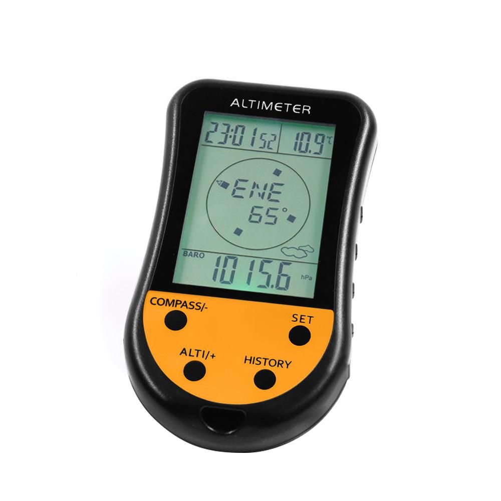 Electronic Digital Altimeter 8 in 1 Multifunction LCD Backlight Mini Altimeter Barometer Compass Thermometer Weather Forecast Clock Calendar for Outdoor Climbing Hiking Fishing