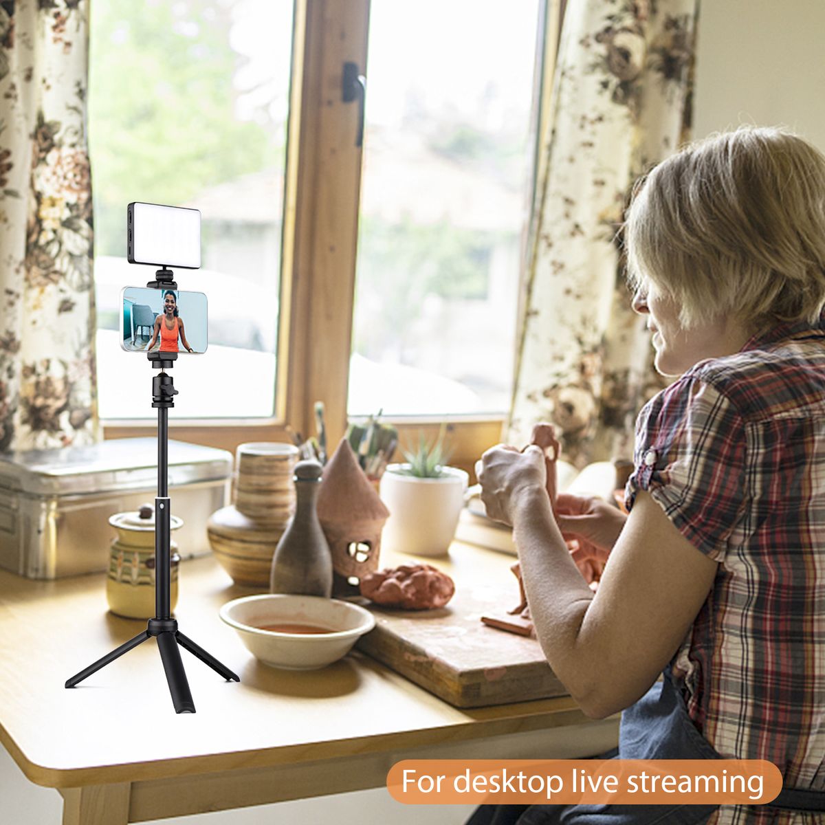 W140 RGB LED Video Light Kit For Mobile Vlog Live