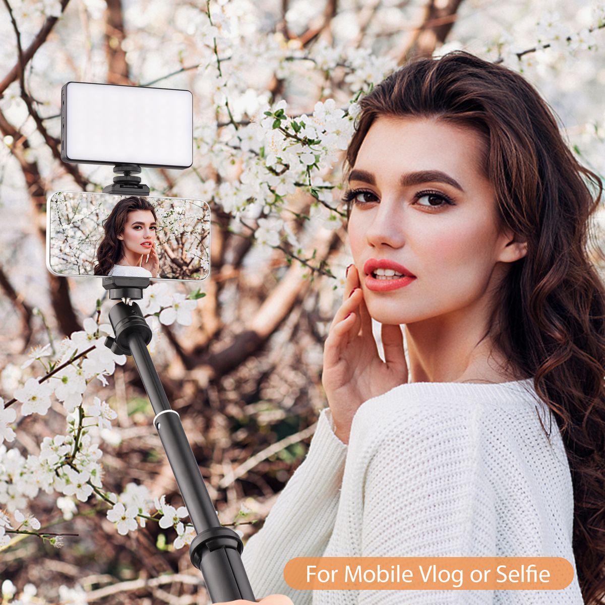 W140 RGB LED Video Light Kit For Mobile Vlog Live