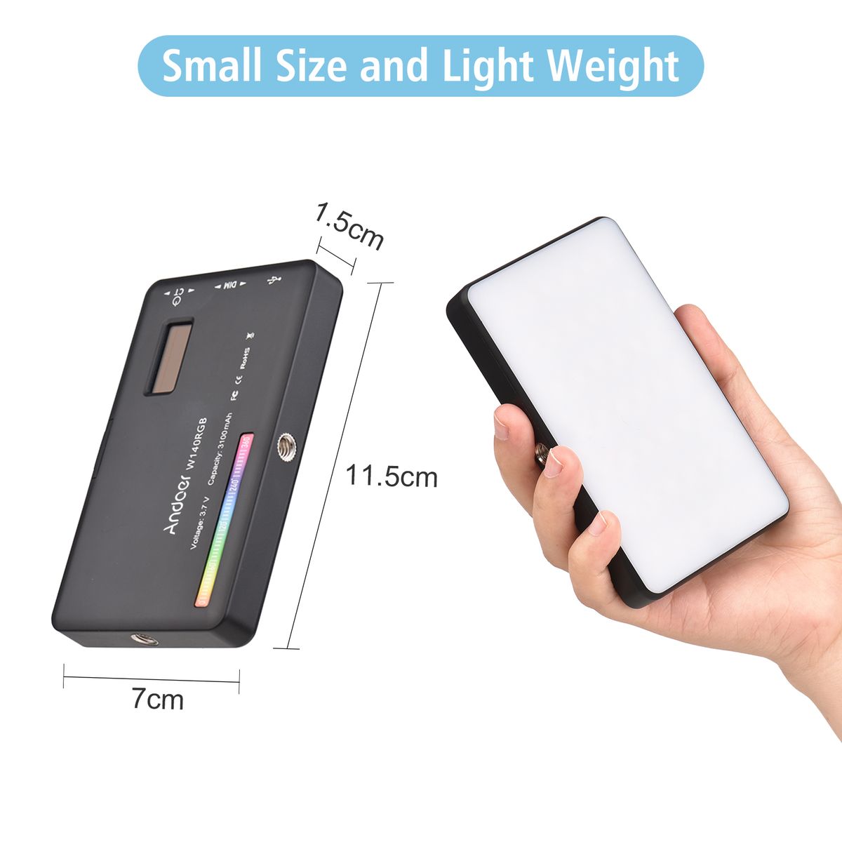 W140 RGB LED Video Light Kit For Mobile Vlog Live