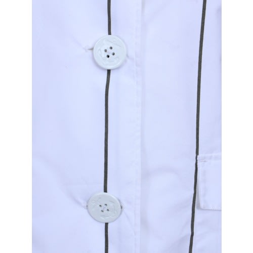 Ladies Three Buttons Striped Jacket - White & Grey - Lj-5012
