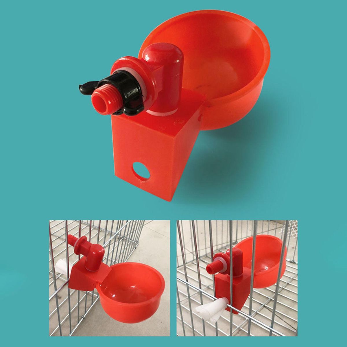 6 Pieces Chicken Drinkers Waterers Cups Bowls For Birds Quail Red