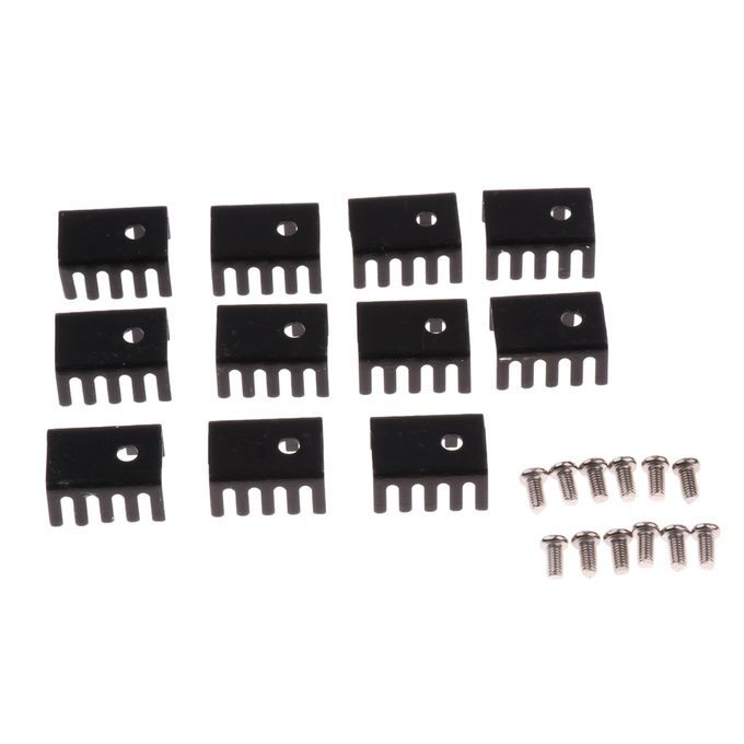 10 Pcs 20mmx15mmx10mm Black Aluminum Heat Sink For TO220 Transistor