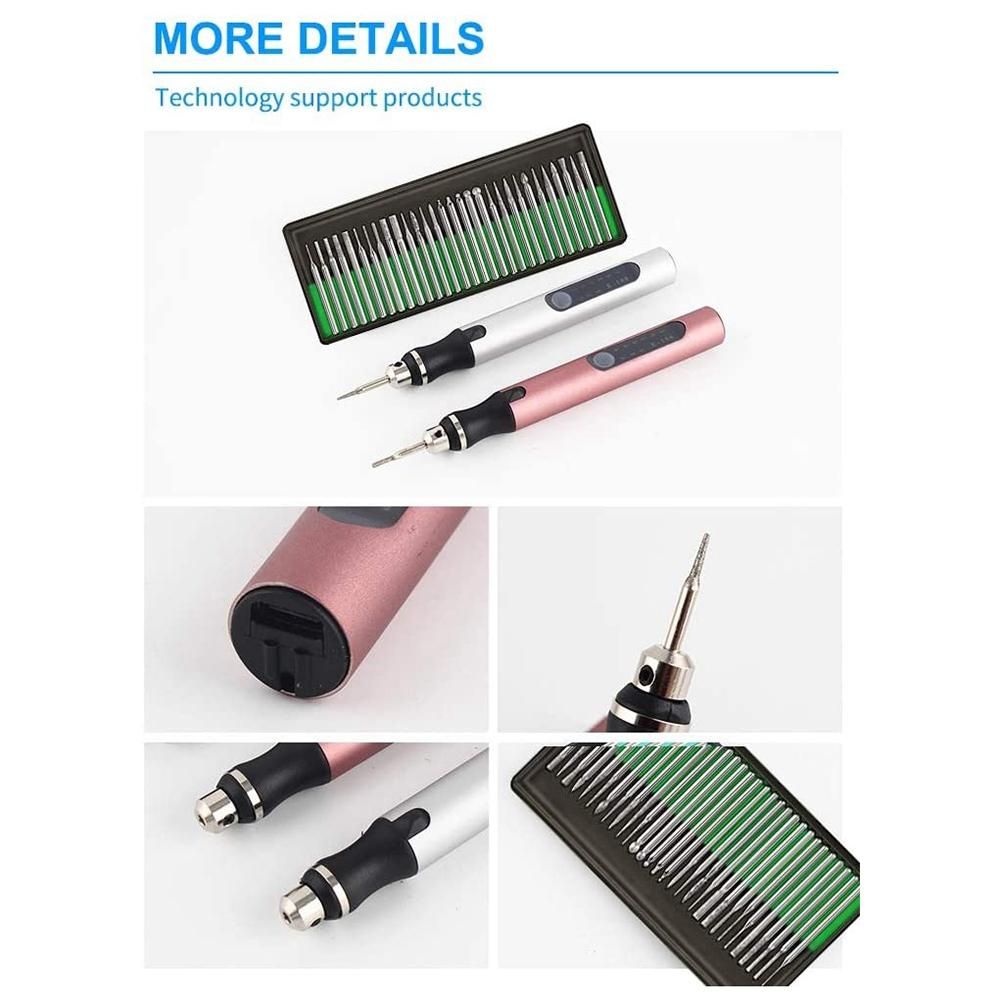 Rechargeable Cordless Mini Engraver Pen DIY Engraving Tool Kit for Metal Glass Ceramic Plastic Wood Jewelry Stencils B