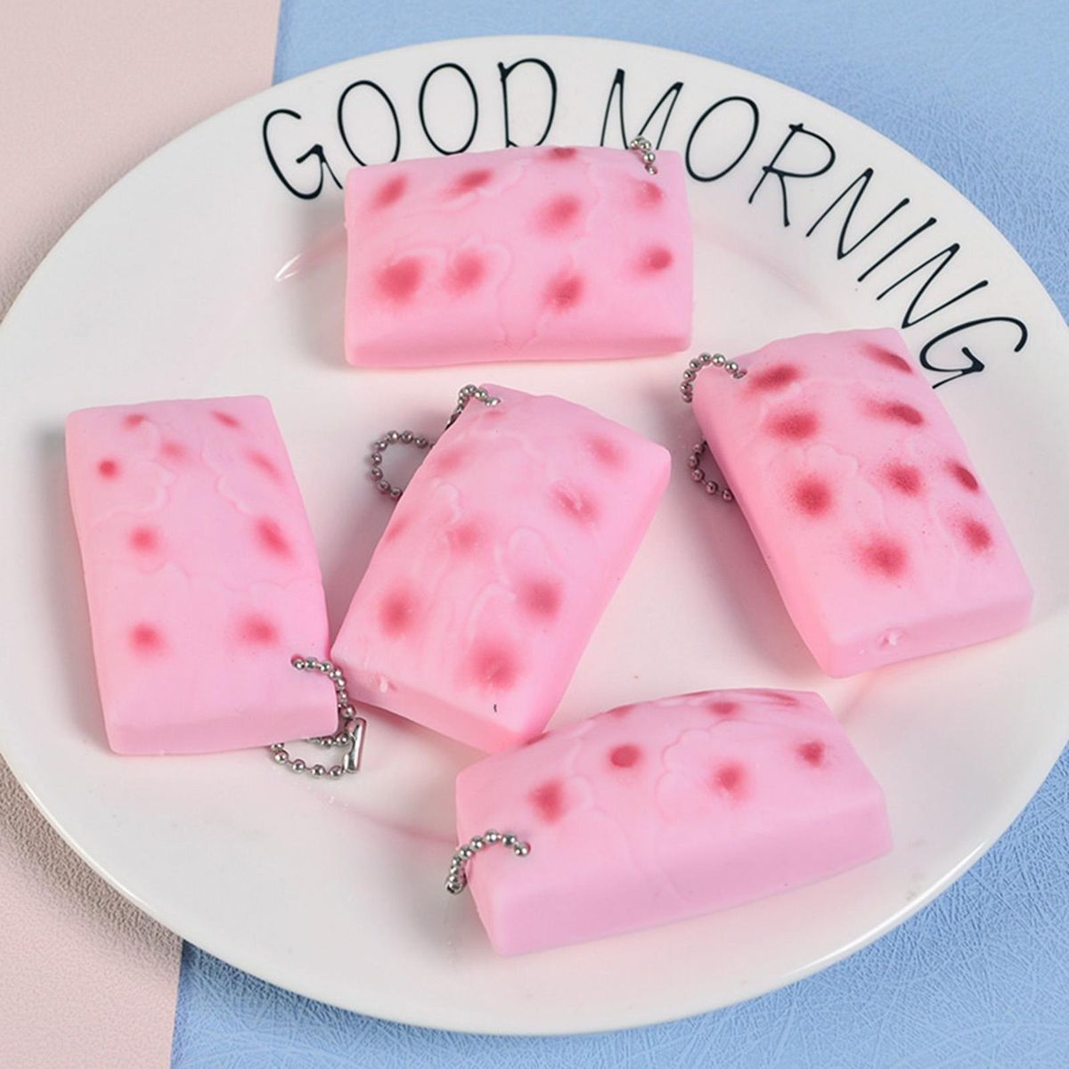 Rice Cake Toy Squeezing Rice Cake Fidget Squishes Toys Pink