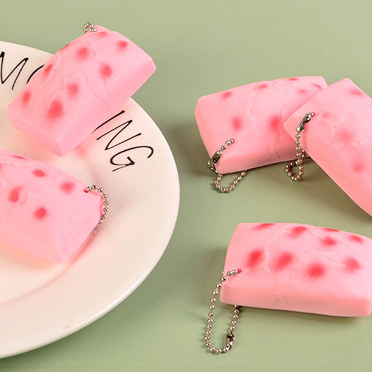 Rice Cake Toy Squeezing Rice Cake Fidget Squishes Toys Pink