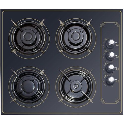 Glass Rustic Gas Cooker - Black
