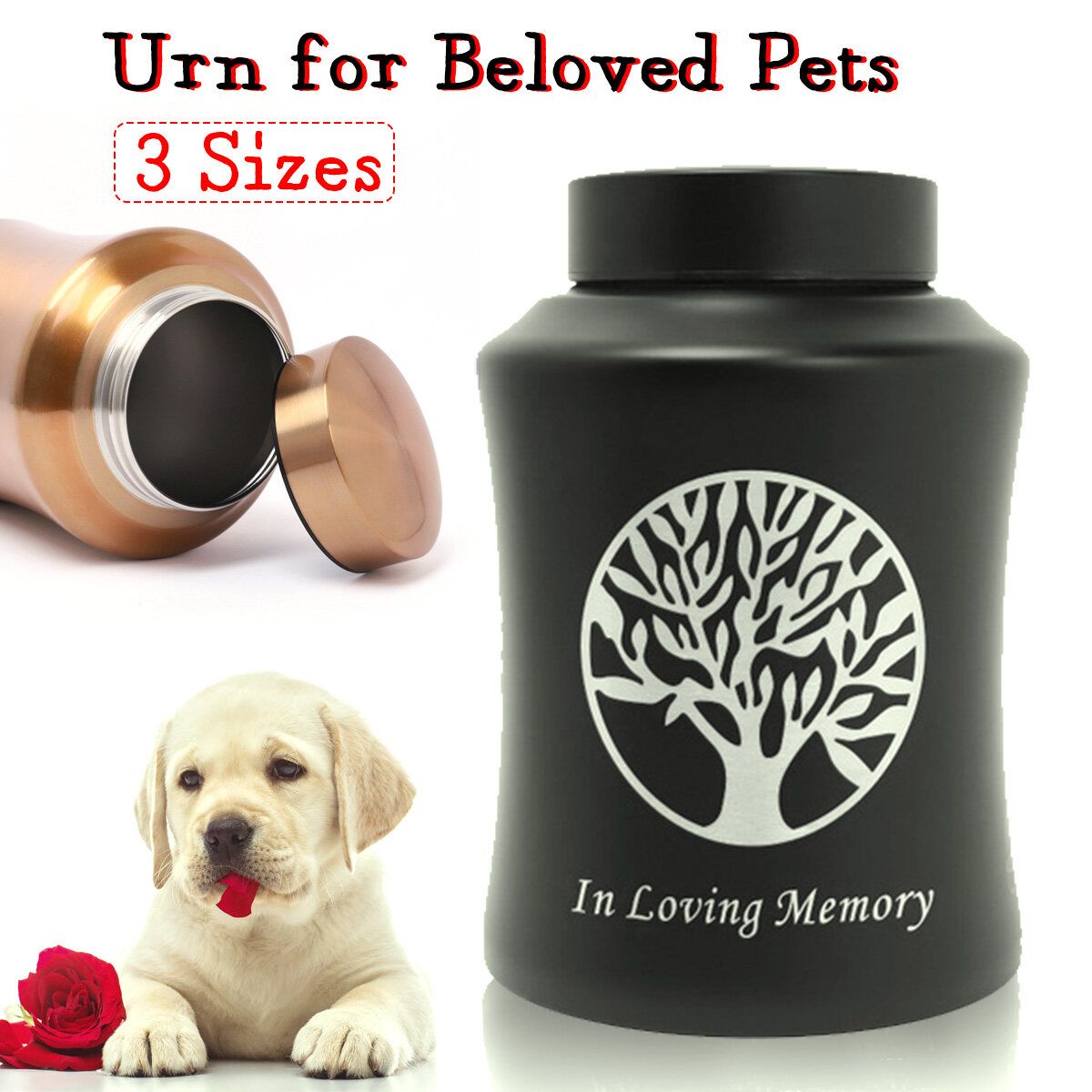 Pet Ashes Pet Keepsake Urn Glory Custom Engraved Tree Of Life Cremation Urn Gold 800ml