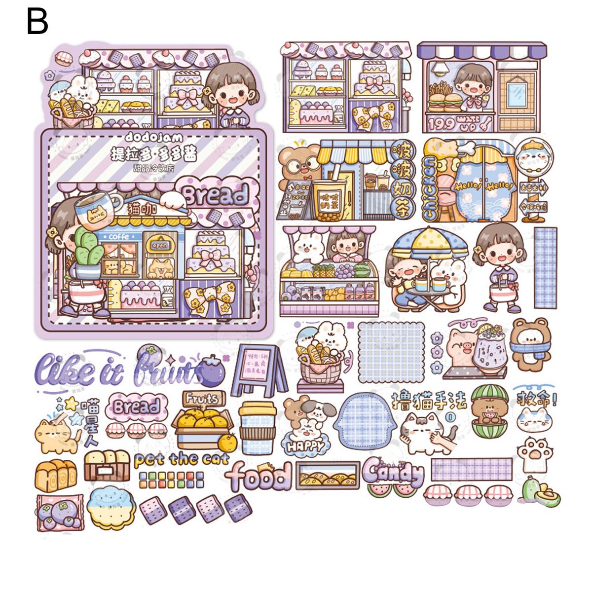40Pcs Laptop Stickers Cartoon Decal Hand Account Journal B