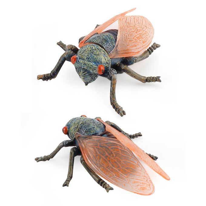 Set Of 3 Lifelike Insects Bugs Cicada Figures Realistic Animal Figure