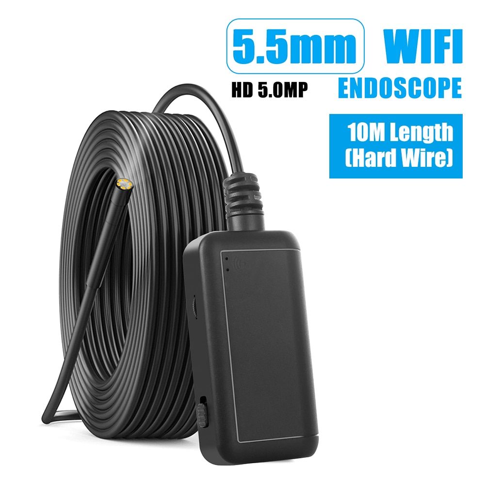 5.5mm Lens Wifi Endoscope Camera Flexible F220 For Car  Industrial Endoscope Camera For Android Phone PC With 6 LED