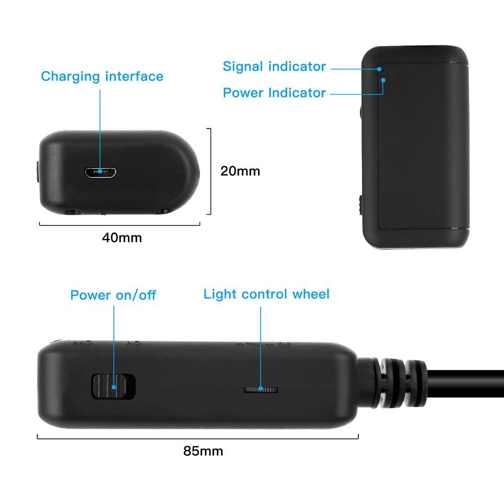 5.5mm Lens Wifi Endoscope Camera Flexible F220 For Car  Industrial Endoscope Camera For Android Phone PC With 6 LED