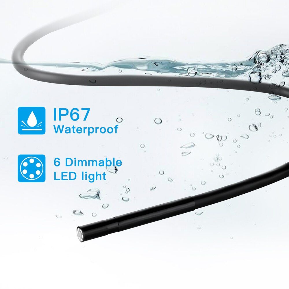 5.5mm Lens Wifi Endoscope Camera Flexible F220 For Car  Industrial Endoscope Camera For Android Phone PC With 6 LED