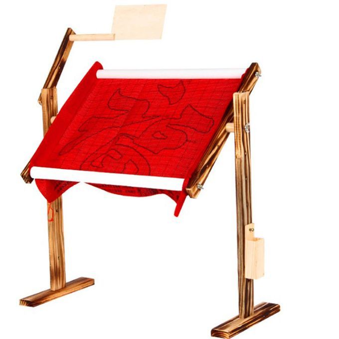 Adjustable Wood Cross Stitch Rack Desktop Embroidery Frame Hoop Stand