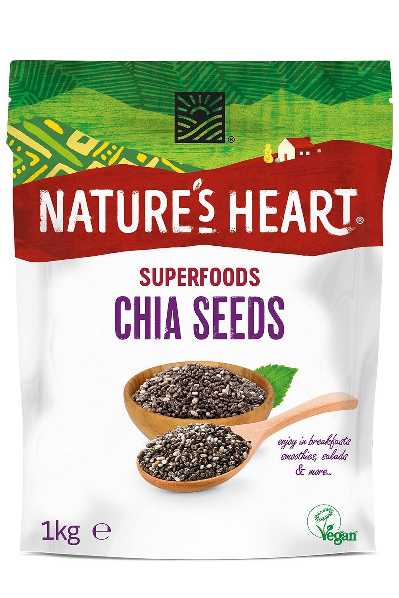 Whole Black Chia Seeds Omega-3 & Calcium Superfood 1kg