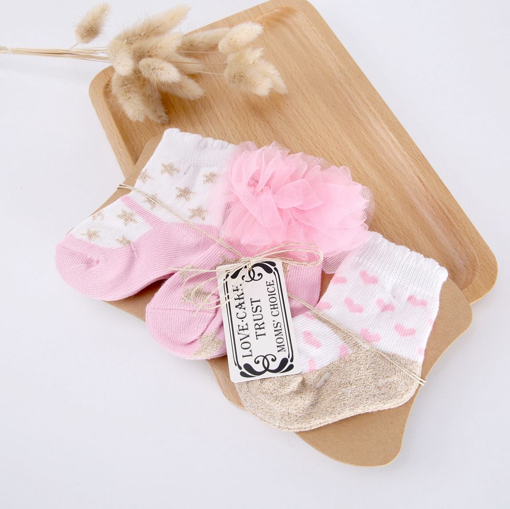 Baby Girls Socks Princess Cute Cotton Newborn Socks 3pcs