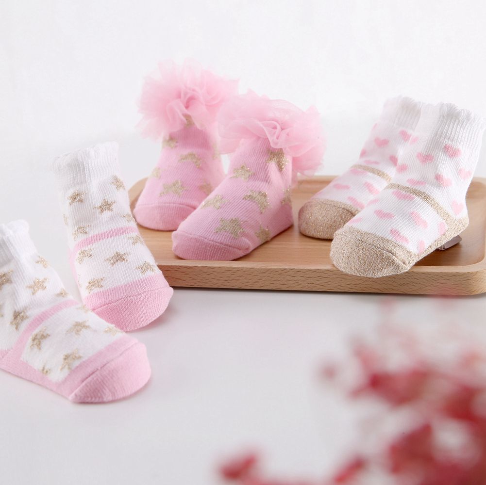 Baby Girls Socks Princess Cute Cotton Newborn Socks 3pcs